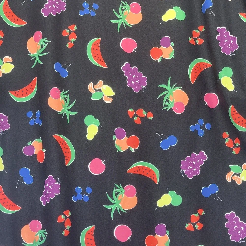 KATE SPADE Rash Guard Size M‎ Black/multi Fruits Swimsuit Long Sleeve NWT